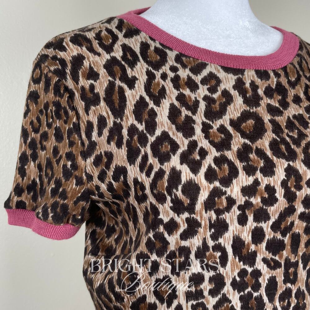 Extremely Rare Leopard Print Designer Top ASO Lorelai Gilmore Girls Brown Pink - Picture 10 of 15